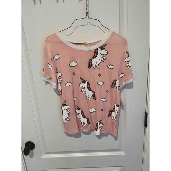 New Occasion pink unicorn cute Pajama Top T-shirt - Picture 1 of 8